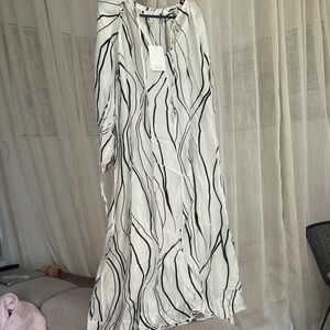 Other Stories Cream and Black Maxi Dress